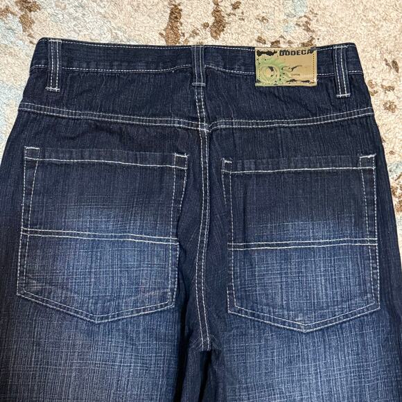 Vintage Dodeca Baggy Jeans Size 33x32 Wide Leg Y2K Southpole Style Dark Wash - Picture 3 of 5